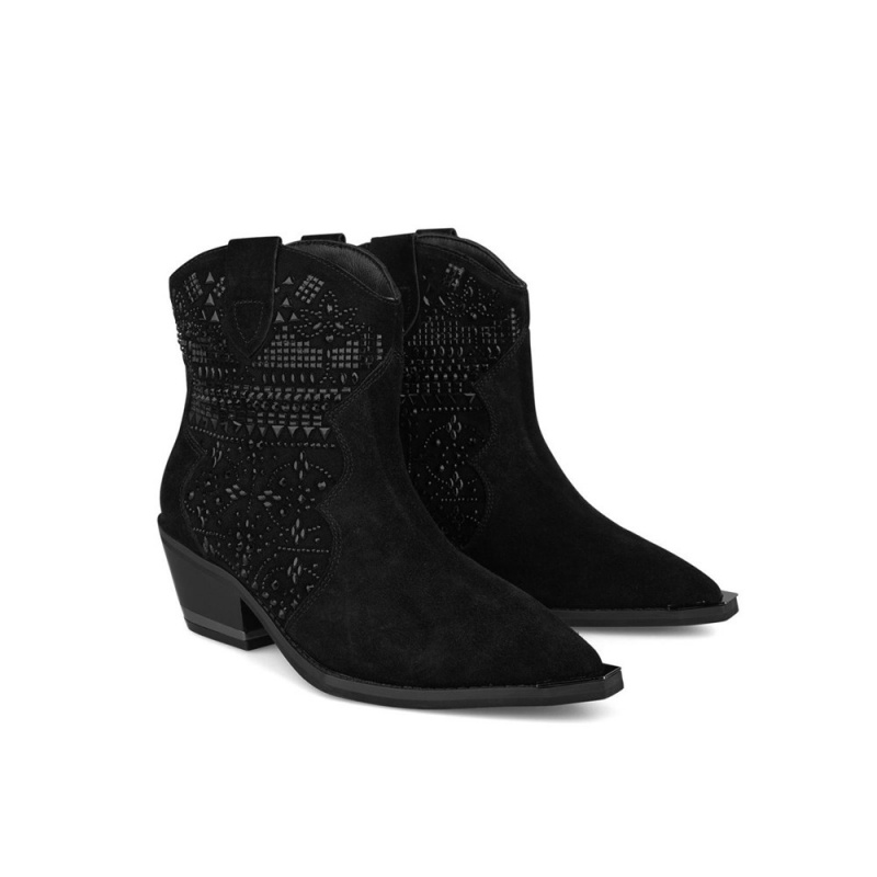 Bottines Alma En Pena Bootie Embellished With Rhinestones Noir Femme | PFM-15314951